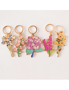 Set of 5 stitch marker rings - Spring Flowers 2