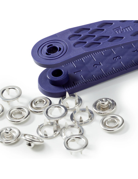 Multipack of 200 Jersey snap buttons - Silver 10mm