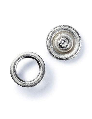 Multipack of 200 Jersey snap buttons - Silver 10mm