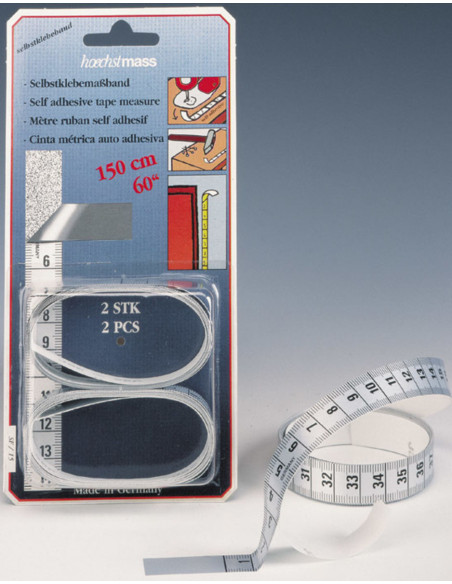 Set of 2 self-adhesive measuring tapes 150cm