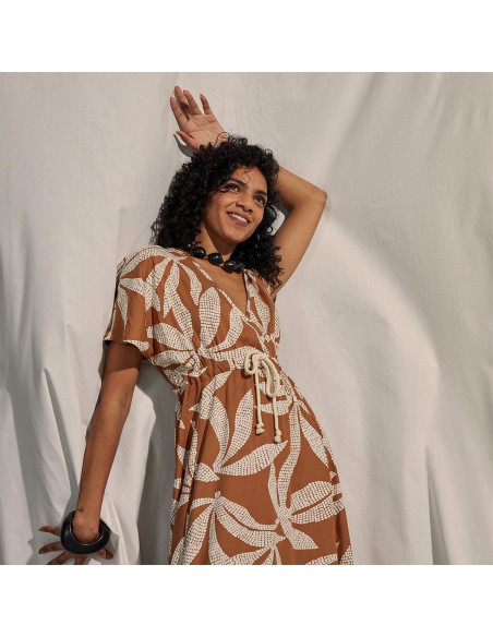 Viscose fabric Kaola Pecan Pie - Atelier Brunette