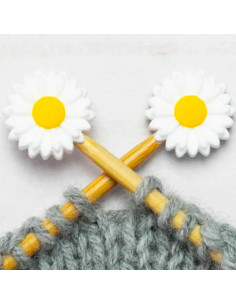 Stitch stoppers for knitting needles - Daisy