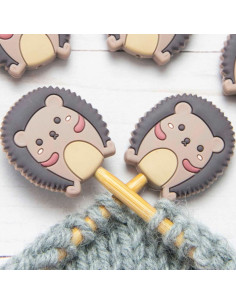 Stitch stoppers for knitting needles - Hedgehog