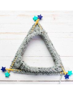 Stitch stoppers for knitting needles - Blue and green stars 2