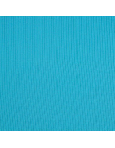 Ribbed cotton jersey fabric - Turquoise blue 2