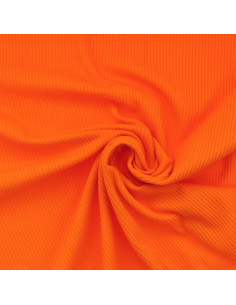 Ribbed cotton jersey fabric - Orange