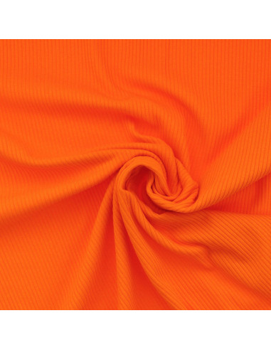 Ribbed cotton jersey fabric - Orange