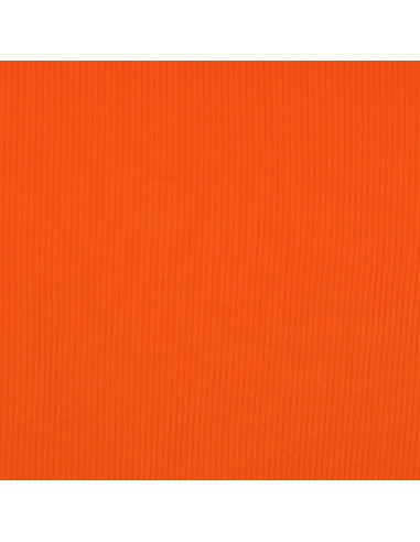 Ribbed cotton jersey fabric - Orange