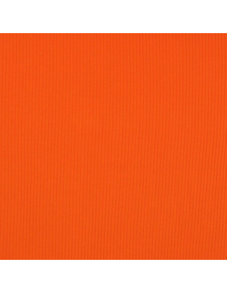 Ribbed cotton jersey fabric - Orange