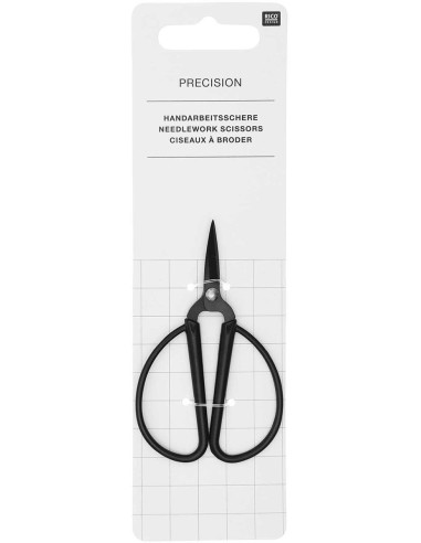 Rico Design large black ring embroidery scissors 9 cm