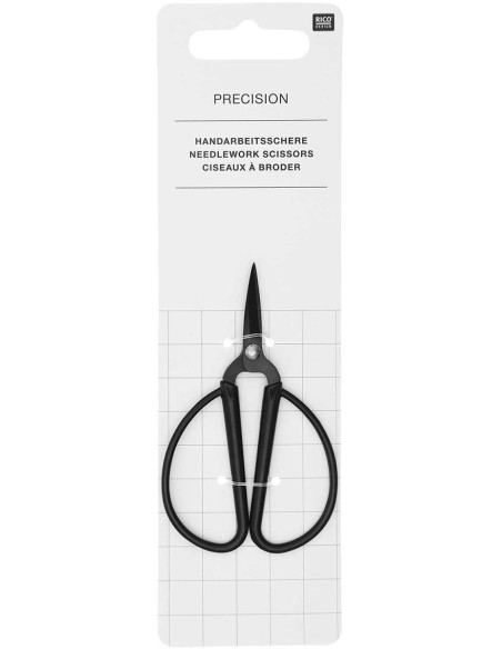 Rico Design large black ring embroidery scissors 9 cm