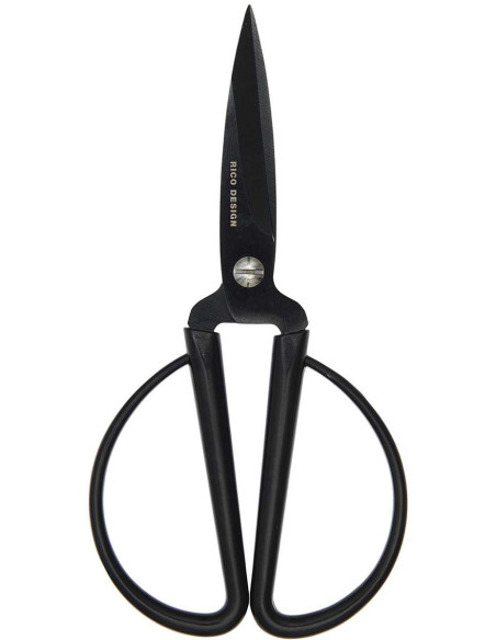 Rico Design precision scissors with large black rings, 14 cm