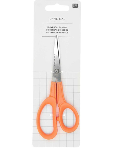 Orange universal scissors Rico Design 15 cm