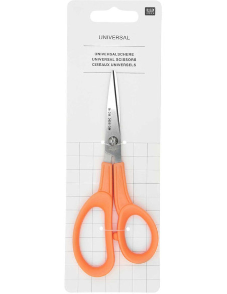 Orange universal scissors Rico Design 15 cm