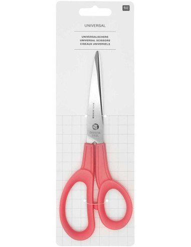 Fluorescent pink universal scissors Rico Design 20 cm