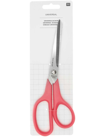 Fluorescent pink universal scissors Rico Design 23 cm