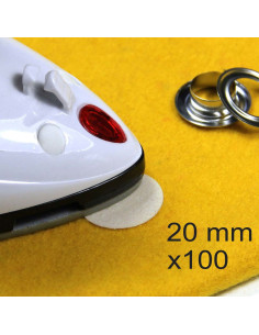 Set of 100 Wonder Dots iron-on reinforcement patches - 20 mm
