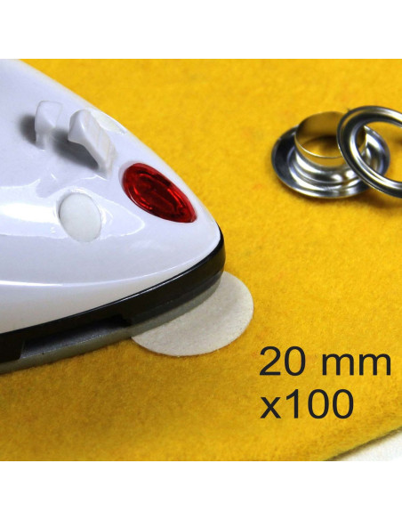 Set of 100 Wonder Dots iron-on reinforcement patches - 20 mm