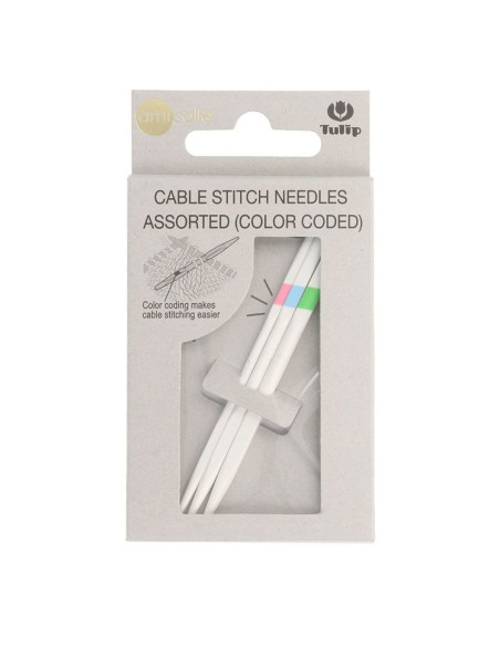 Set of 3 cable needles with color codes Tulip