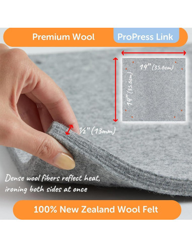 Pro Press Link Oliso 35 cm x 35 cm expandable wool ironing mat