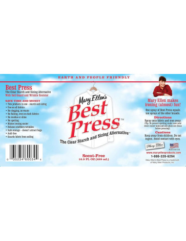 Mary Ellen's Best Press Spray Bottle for Easier Ironing - Fragrance-Free