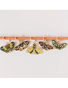 Set of 5 stitch marker rings - Butterflies