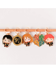 Set of 5 stitch marker rings - Little Wizards