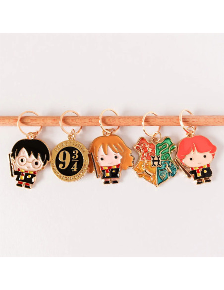 Set of 5 stitch marker rings - Little Wizards