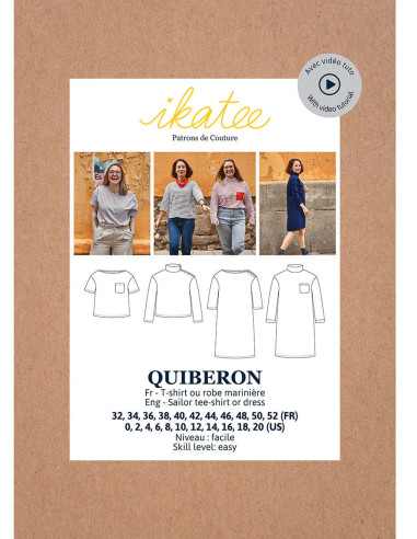 Quiberon T-shirt or Marinière Dress Pattern - Ikatee