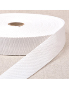 Polyester strap with cotton appearance - White