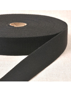 Polyester strap with cotton appearance - Black