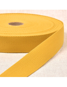 Polyester strap with cotton appearance - Yellow