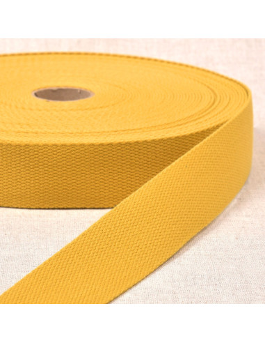 Polyester strap with cotton appearance - Yellow