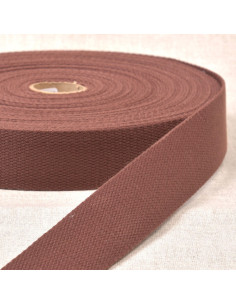 Dark brown cotton-look polyester strap