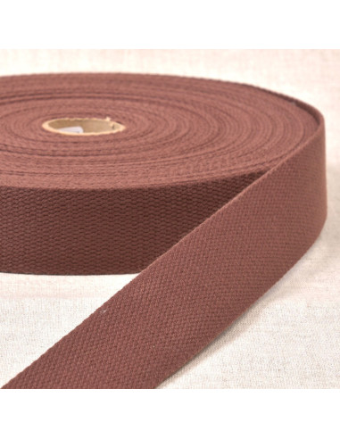 Dark brown cotton-look polyester strap
