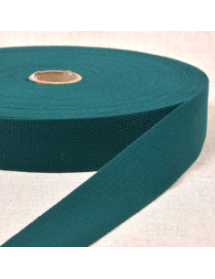 Polyester strap with cotton appearance - Bottle green
