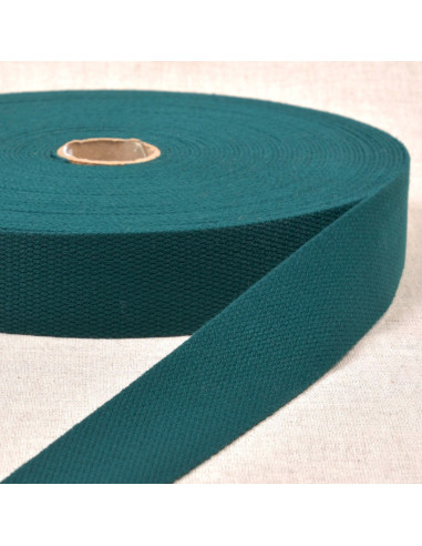 Polyester strap with cotton appearance - Bottle green