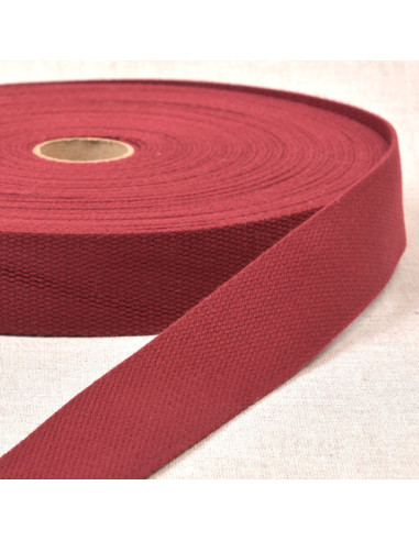 Polyester strap with cotton appearance - Burgundy Red