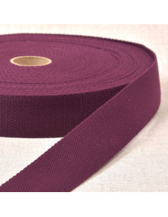 Polyester strap with cotton appearance - Plum