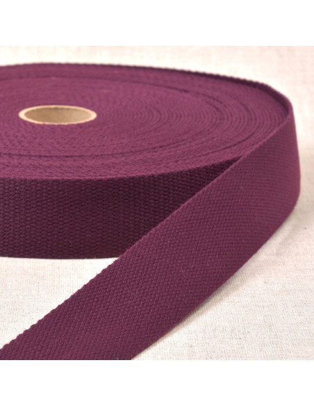 Polyester strap with cotton appearance - Plum