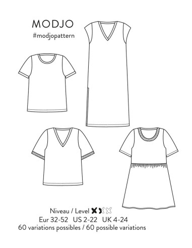 Modjo T-shirt and Dress Pattern - Atelier Scämmit