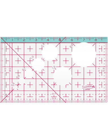 Mini Japanese ruler 9 cm x 5.5 cm Clover