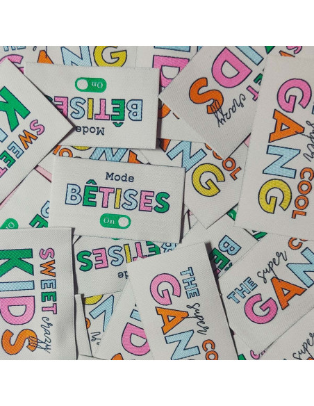 Set of 6 woven labels - Recreational mix