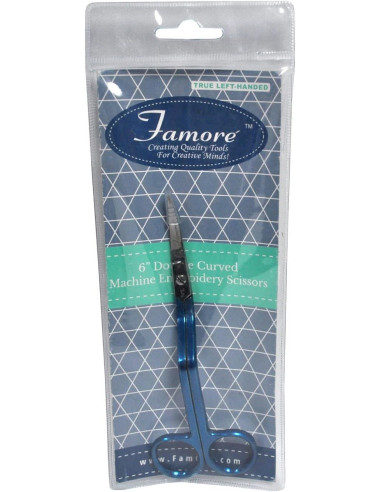 Left-handed double curvature embroidery scissors 15 cm