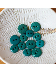 Glitter button 2 holes - Emerald