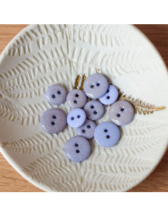 Glitter button 2 holes - Cloud