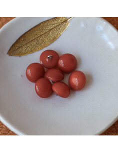 Half-sphere button with tail - Caramel