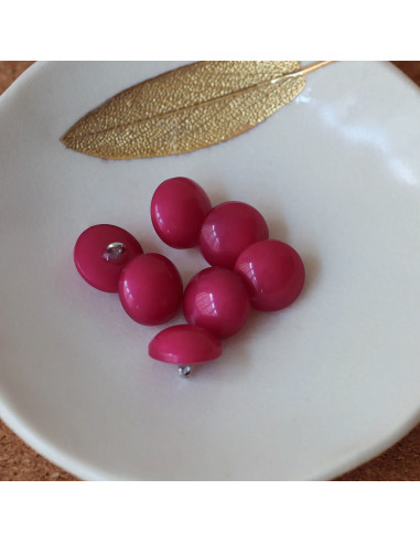 Half-sphere button with shank - Fuchsia