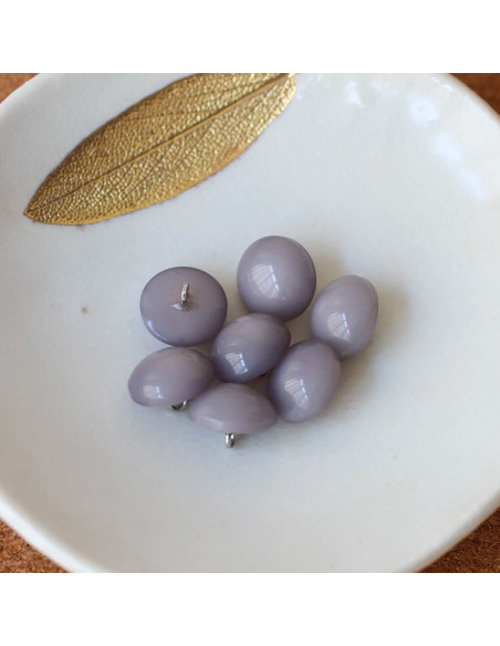 Half-sphere button with tail - Gray
