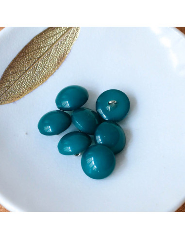 Half-sphere button with shank - Fir green